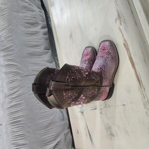 Pink and Brown Western Boots